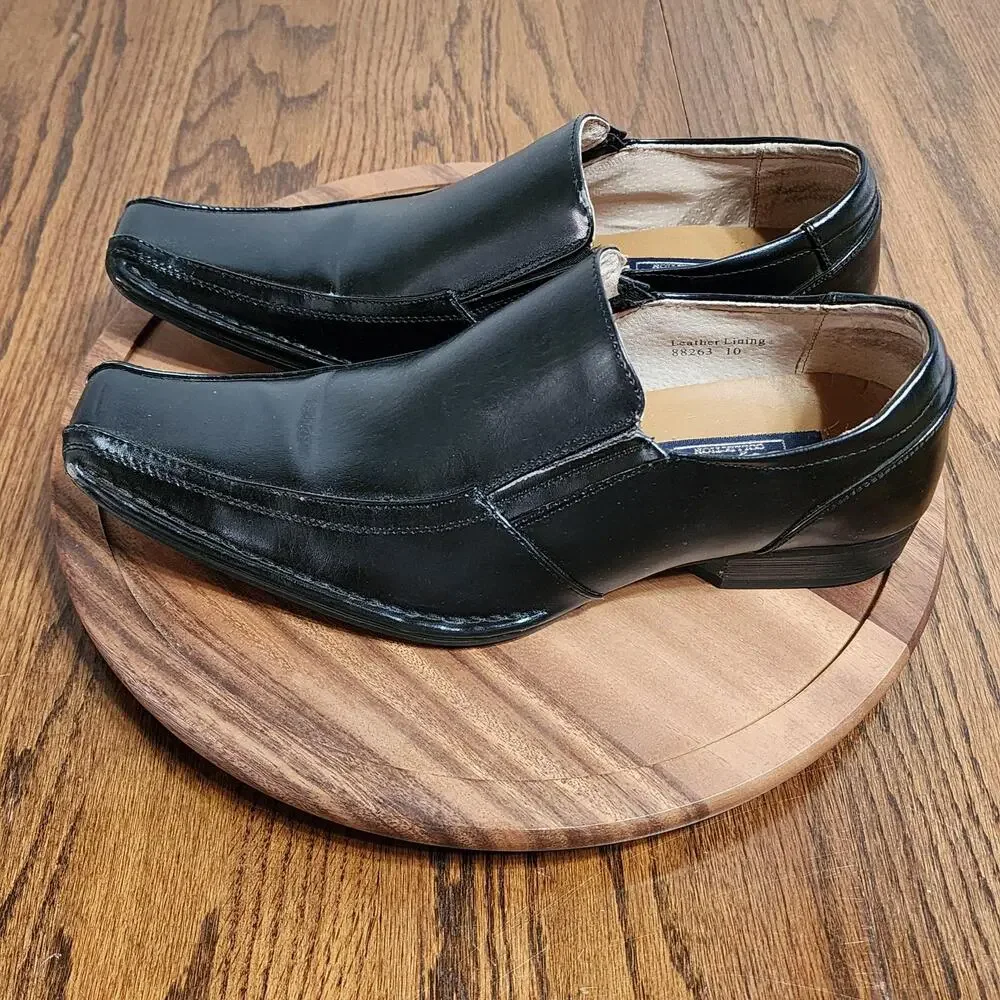Majestic Collection Dress Shoes Mens Size 10 Black Synthetic Slip On Square Toe